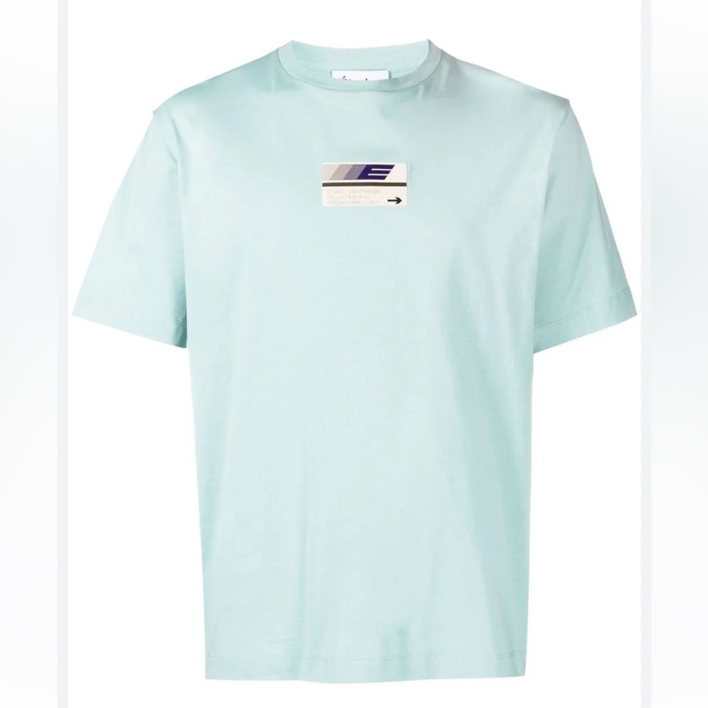 Études Studio debossed-logo blue organic cotton T-shirt Size Small